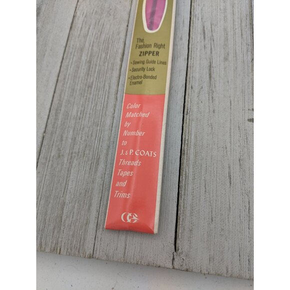 Vintage J&P Coats Neck Opening Metal Zipper 18" Dk Rose 32-B - Picture 3 of 4